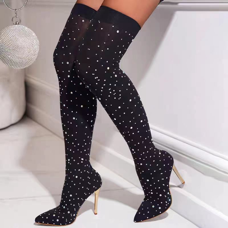 Botas de calcetín elásticas co - Knee High Sock Women reseña y precio