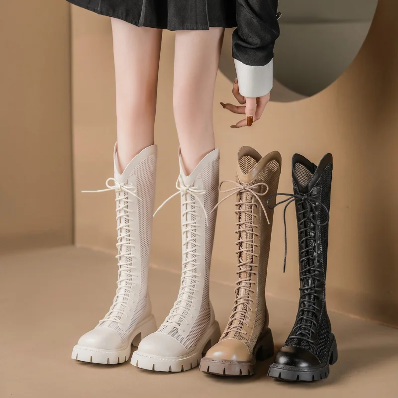 Botas altas de malla hasta la  - Knee High Sock Women reseña y precio